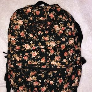 vans rose print backpack